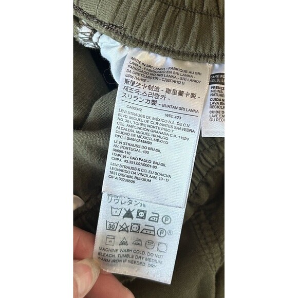 Levi's Women's Sz S Olive Green Jogger Elastic Waist Pull On Denim Belt Loops - Picture 8 of 10
